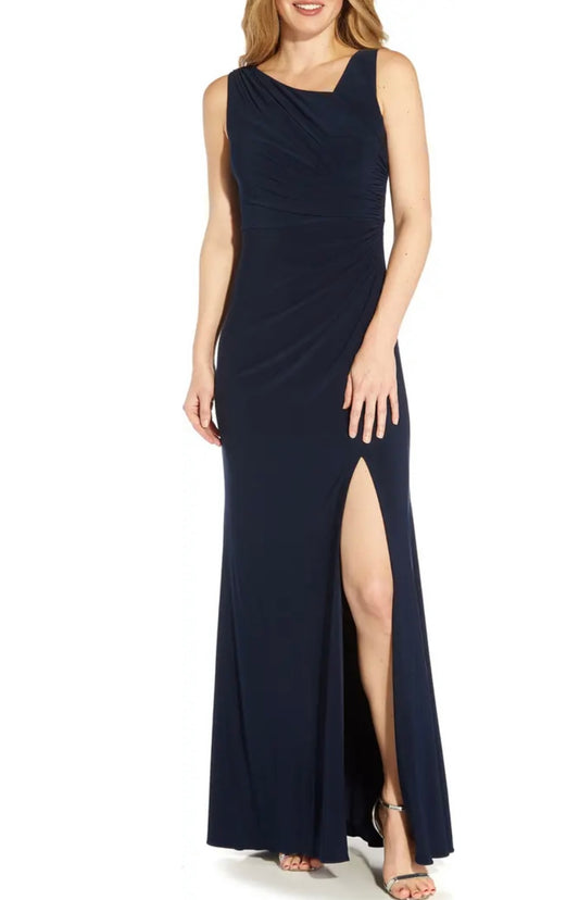Adrianna Papell Sequin Stretch Jersey Gown Midnight/ Black